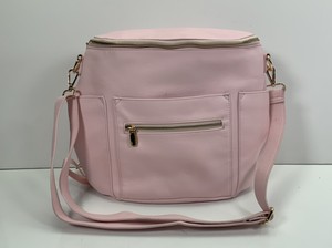 pink and gold diaper bag
