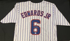 Carl Edwards Jr. Chicago Cubs 2016 WS Signed Auto Pro Style Retro Jersey ~ JSA