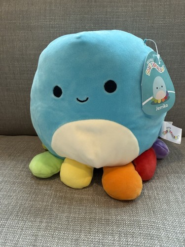 New Jerrika The Octopus 8" Squishmallows Squishmallow Soft Plush Rainbow Blue