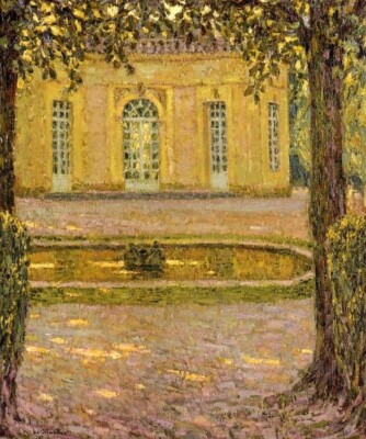 Oil painting Henri-Le-Sidaner-Le-Pavillon-Francais-Versailles canvas