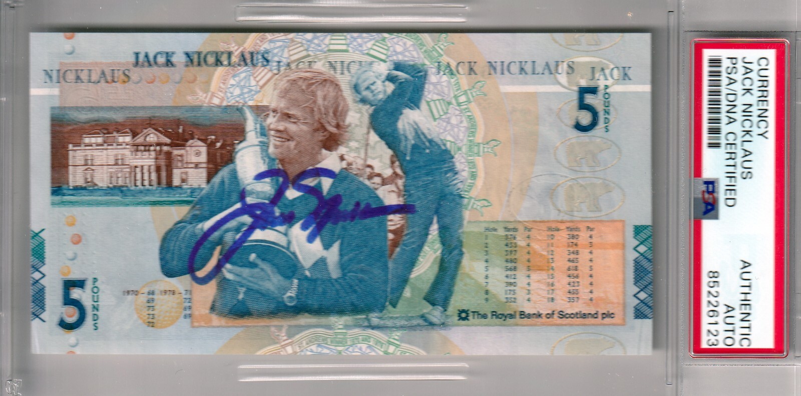 Jack Nicklaus PSA/DNA SIGNED Official British 5 Pound Note Banknote AUTOGRAPHED