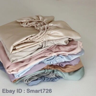 High End Mulberry Silk Fitted Sheet with Elastic Bands Full Around Bed Cover