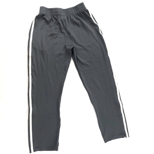 Adidas Track Pants Youth Medium (10/12) Gray Striped Embroidered Distressed - Picture 2 of 7