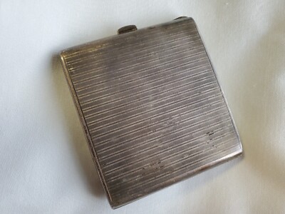 Vintage German 900 Silver Cigarette Case with Lapis Inlay