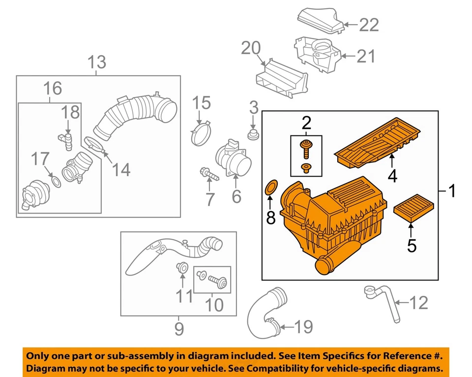 Conjunto de limpador de ar usado serve: 2013 Volkswagen Passat 2.0 grau A - Imagem 3 de 4