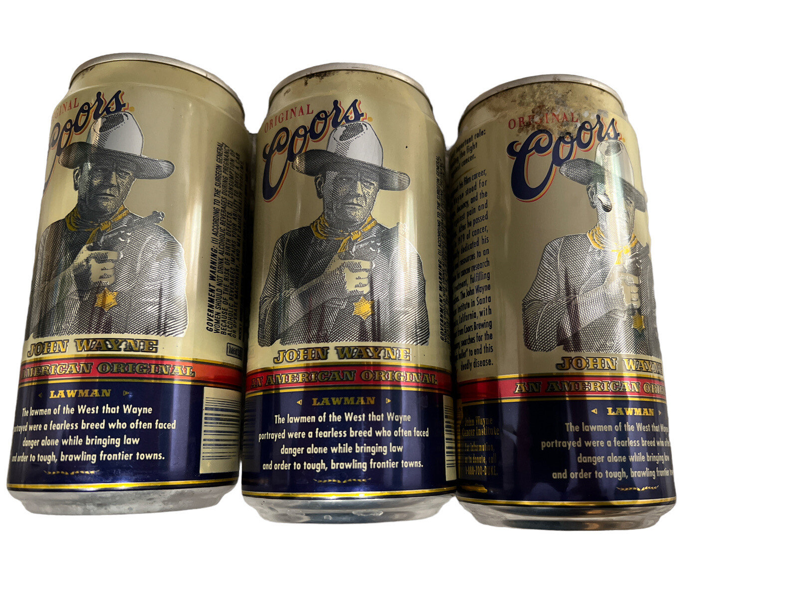 John Wayne Beer Original Coors Cans and Case 12 pack Vintage Rare