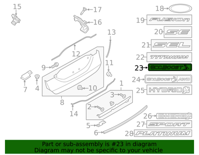 Genuine Ford Deck Lid Emblem KS7Z-9942528-N | eBay
