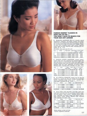 Lingerie Vintage Print Ad Bra Panties Underwear Sexy Asian Black Woman  Photo