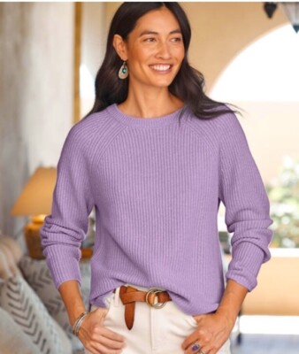 2 Sundance Catalog Arcadia Cashmere Ribbed Sweater Lilac NWT $228 XS