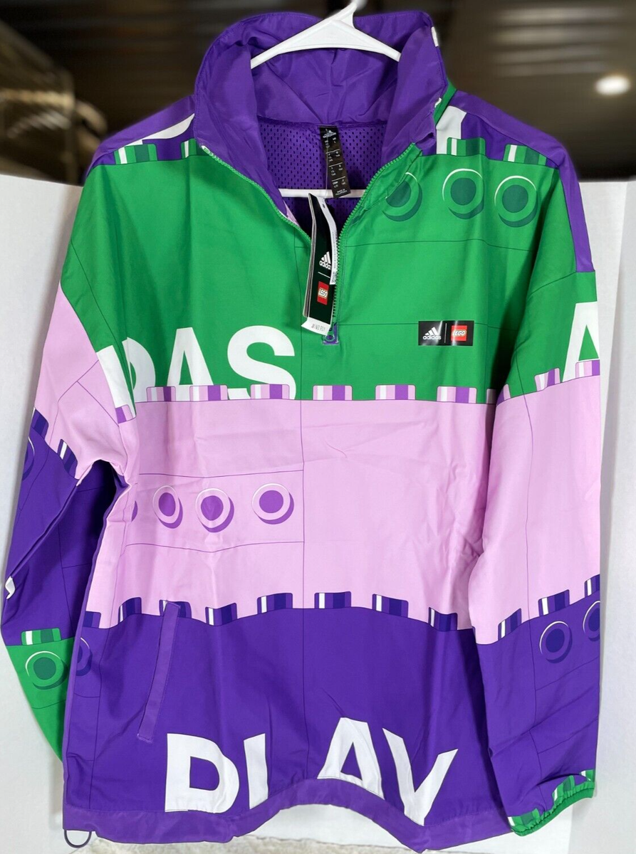 $90 Adidas Classic LEGO® Half-Zip Windbreaker Jacket HP0938 Kids