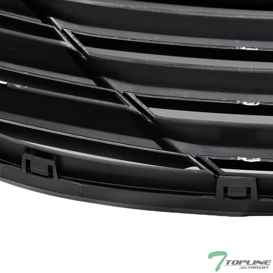 Topline For 2010-2013 Hyundai Sonata Horizontal Front Bumper Grille - Matte Blk - Image 4 of 4