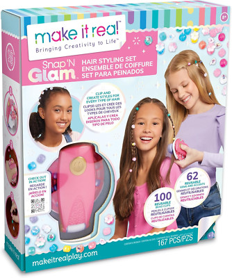 Snap N' Glam Hair Styling Set - Create Unique Styles with 100 Reusable Bead Clip