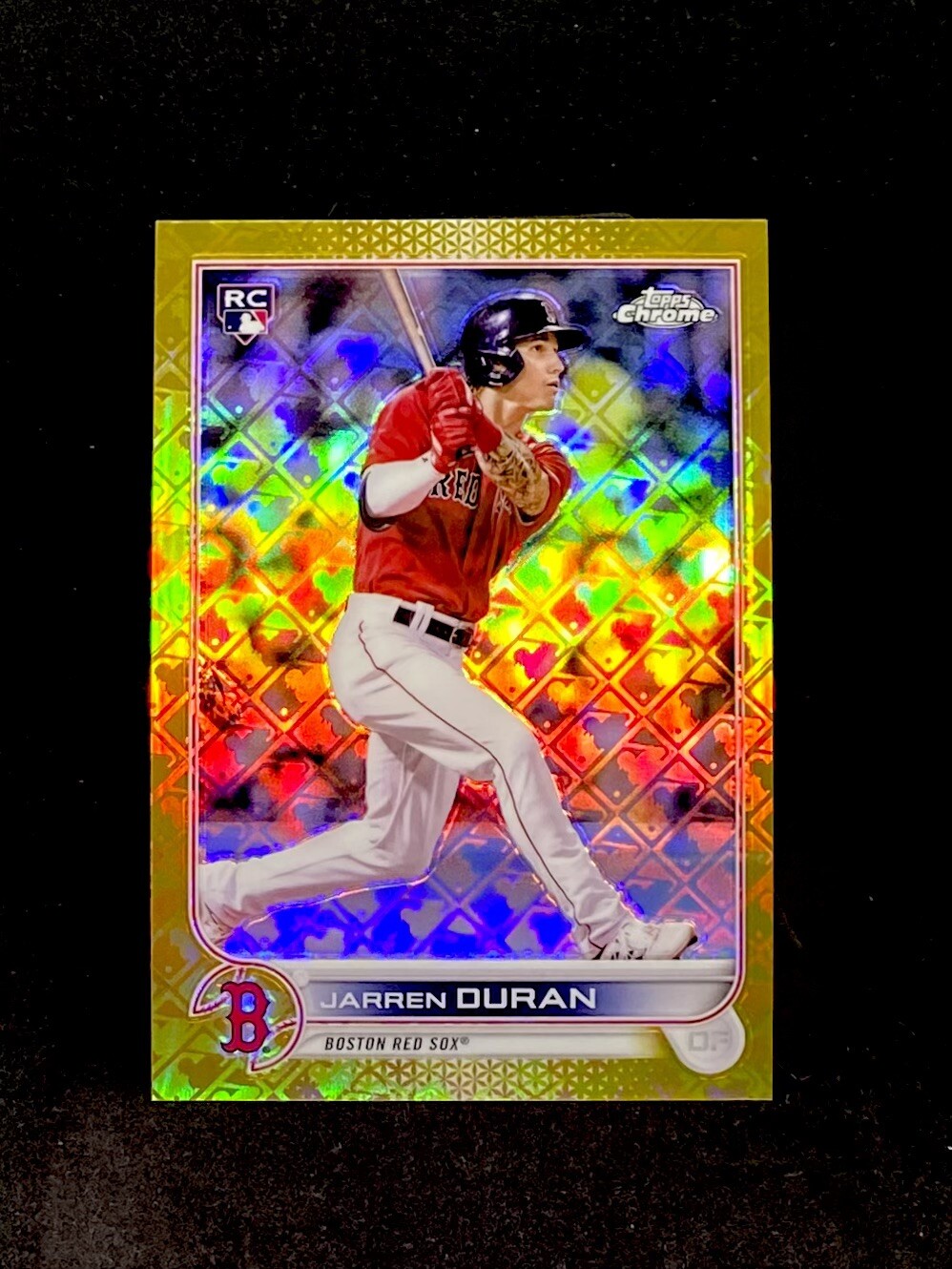 2022 Topps Chrome Jarren Duran Gold Logofractor SP /50  Boston Rookie