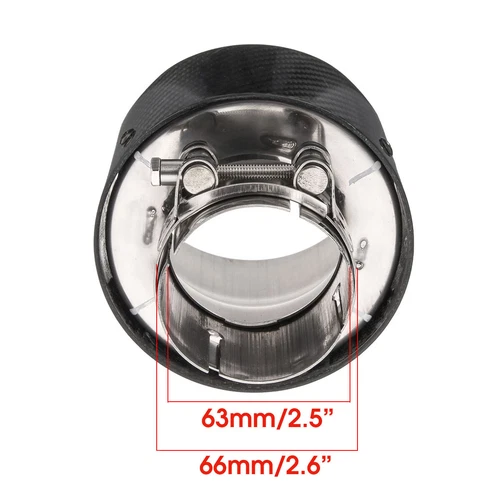 Carbon Fiber 2.5'' 63mm-101mm Universal Car Exhaust Muffler End Tip Tail Pipe FG