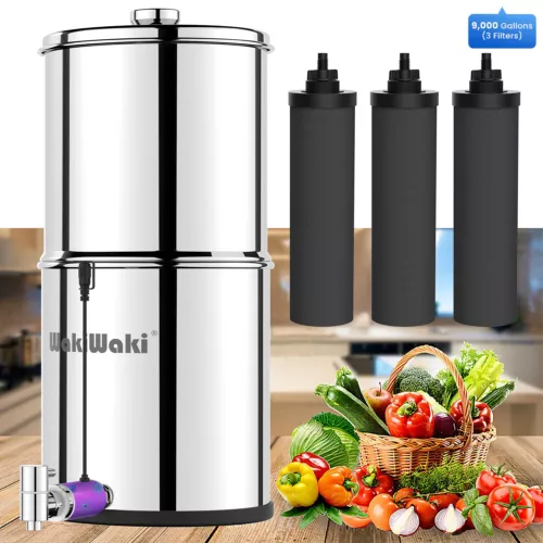 Gravity-Fed Water Filter System&3Purification Filters,Countertop Home Camping