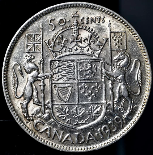 1939 Canada 50 Cents — photo from the most recent tracked eBay sale