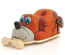 CHIEN COURANT APRÈS SON OS    MADE IN JAPAN   ANCIEN JOUET MÉCANIQUE  FONCTIONNE