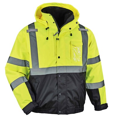 HI VIS INSULATED HIGH VISIBILITY REFLECTIVE ROAD WORK CONSTRUCTION SAFETY JACKET