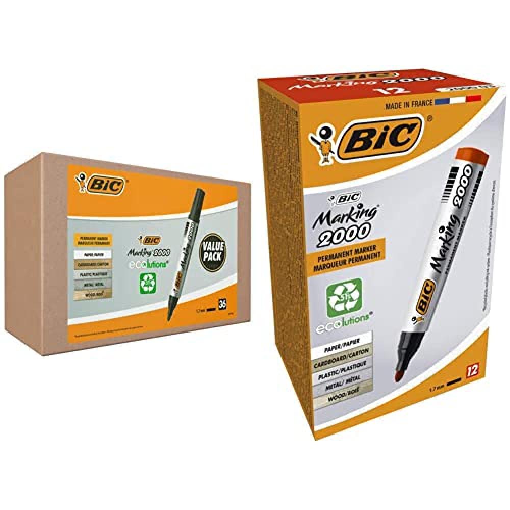 (TG. 1 Unit  (Confezione da 36)) BIC Marking 2000 ECOlutions, Pennarelli Indeleb