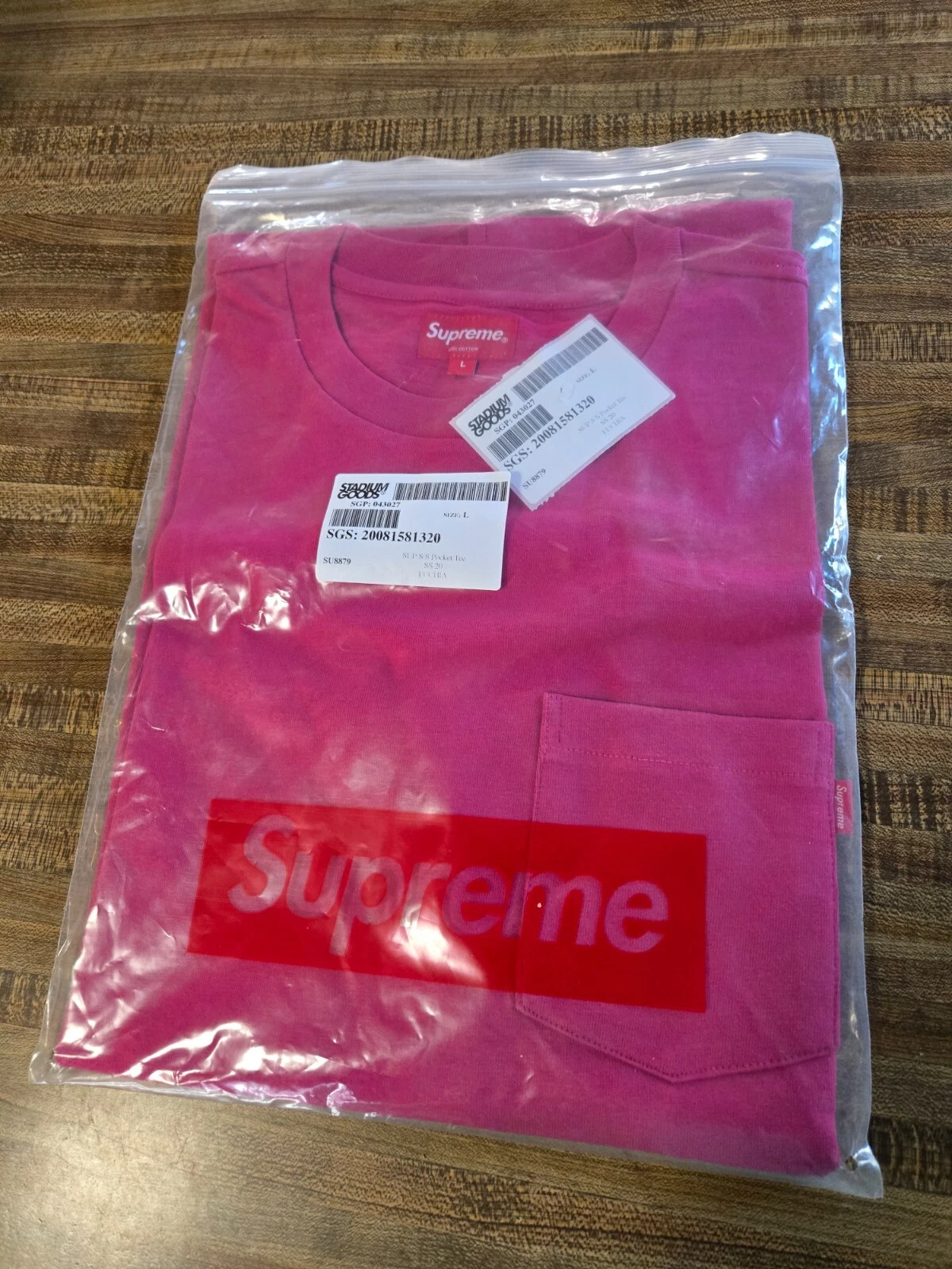 Tee shirt de poche Supreme S/S taille L magenta