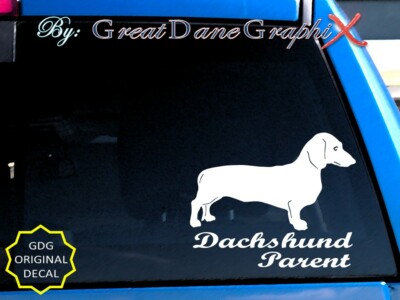 Dachshund -Style #2 -Mom -Dad -Parent(s) Vinyl Decal Sticker -Color-HIGH QUALITY