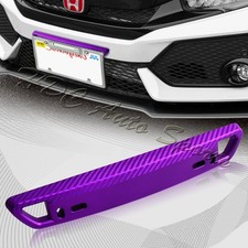 1 X Jdm Purple Carbon Look Bumper Front License Plate Holder Relocate Bracket