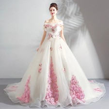 Modest A Line Wedding Dresses Sheer Bateau Nec Appliques Back Lace Up BridalGown