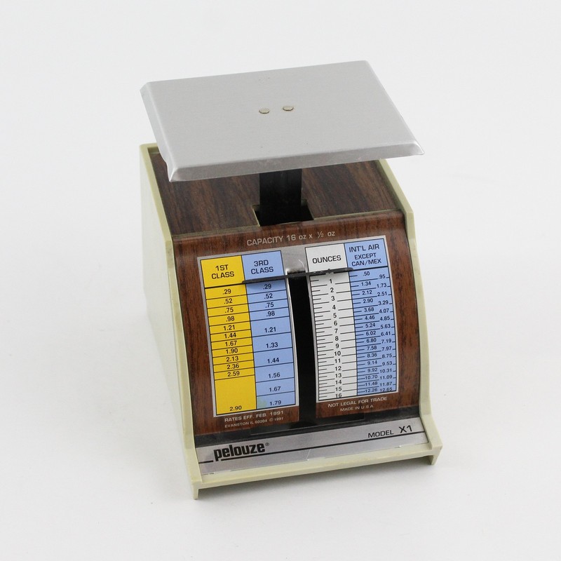 Vintage 1991 PELOUZE Small Postal Weight Scale Model X1 Capacity 16 oz x 1/2 oz