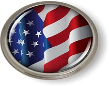 BestLicensePlateFrames US American Flag Tattered 3D Domed CAR Emblem Badge Stic