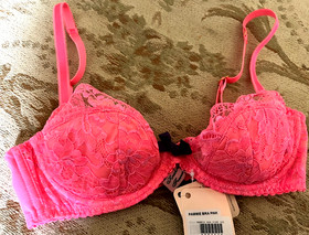 Agent Provocateur neon pink festival bra 32C or 32E new