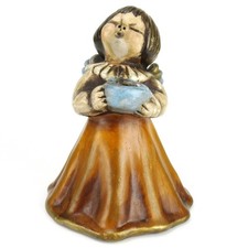 Original Bozner Weihnachtsengel Thun Keramik Figur Lachsfarben Italy 15,5cm
