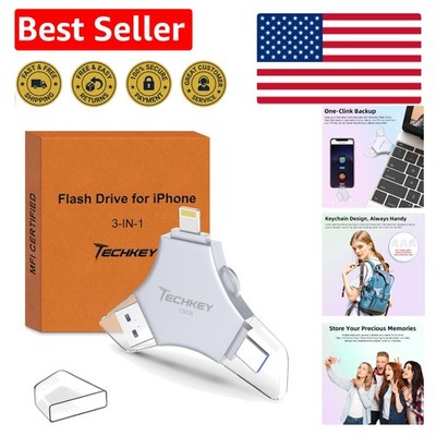 Durable 128GB MFi Certified Flash Drive - Effortless Backup & Sharing Solution