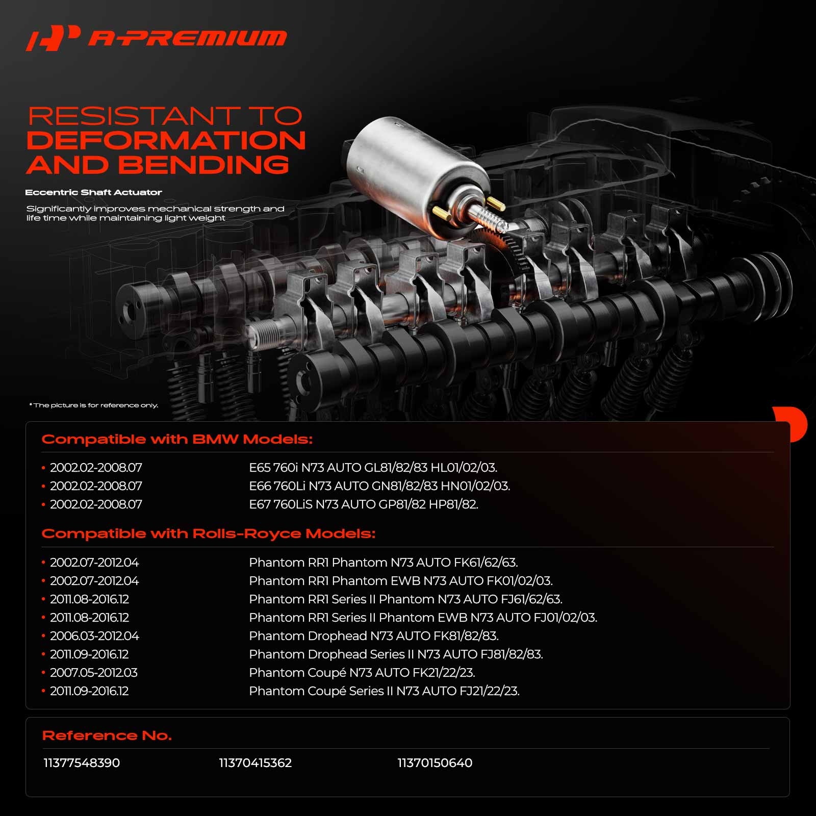 A-Premium Valve Motor Timing Actuator for BMW 760i 760Li Rolls-Royce Phantom