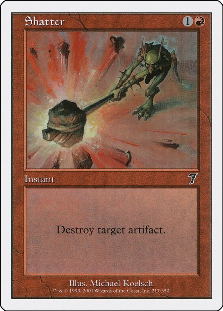 2001 Magic: The Gathering: 7th Edition - Shatter (#217, Common, Near Mint)