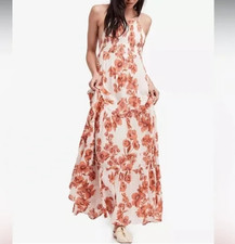 Free People Intimately Size XS Dress NWOT smocked string tie straps 100% Rayon