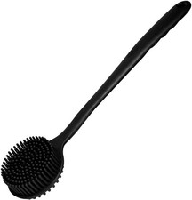 Silicone Back Scrubber for Shower Body Brush with Long Handle Double Sided Bath