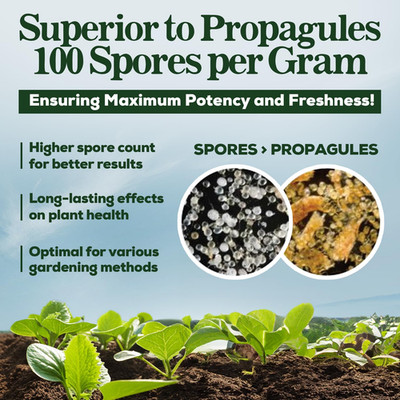 Mycorrhizal Fungi Organic Root Enhancer for Plants, Super Potent 100 Spores p...