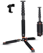 Koolehaoda Camera Aluminum Monopod with Metal Tripod Base.6 Sections Adjustable