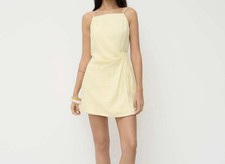Cider Mini Square Neck Yellow Dress Spaghetti Straps Large 