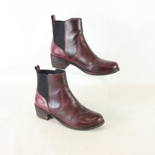 UGG Keller Croco Burgundy Leather Ankle Boots UK 4.5 - EHB
