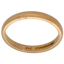 22ct Gold Ring 3.05g Wedding Plain Size M 1/2 - Fully Hallmarked