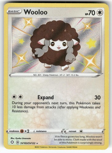 Wooloo SV103/SV122 Shiny Rare Shining Fates Shiny Vault Pokemon Near Mint
