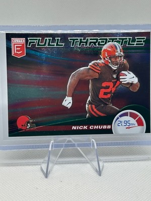 2020 Donruss Elite Nick Chubb Full Throttle Green Parallel #2 Browns 45B
