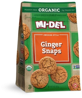 Mi-Del Organic Ginger Snaps Cookies - Authentic Ginger Flavor - Crunchy Ginge...