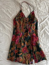 Vintage 90s Victoria's Secret Gold Label Floral Paisley 100 Silk Lingerie Set M