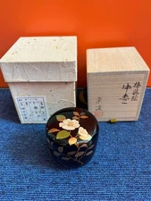 Kaga Makie Tea Utensil Soryo Tanaka Camellia Near Mint in Box