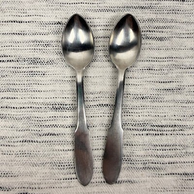 Georg Jensen Mitra Matte Stainless Steel Two Danish Teaspoons 5.25'' Flatware