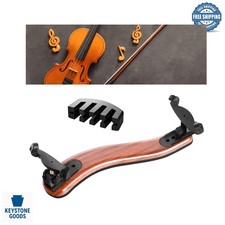 Adjustable Wood Grain Violin Shoulder Rest for 3/4  4/4 Sizes with Foam Padding