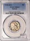 1938-D/S Buffalo Nickel PCGS MS-63; D/D/D/S, FS-511