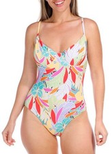 Rip Curl Tropical Floral One Piece Swimsuit XS Underwire Support Cheeky NWT